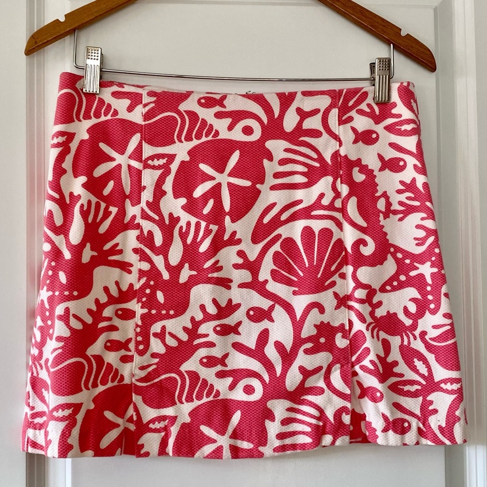 Vineyard Vines Sea Life Print Cotton Mini Skirt w Pleats with MEASUREMENTS!
